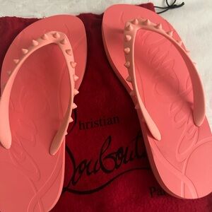 Christian Louboutin Pink Flip Flops